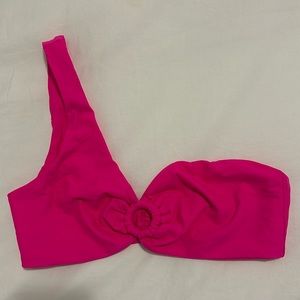 One shoulder pink bikini top - worn once